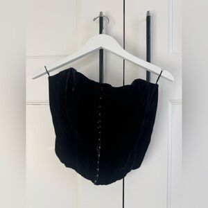 Zara bandeau bustier, velvet S